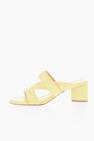 Squared Heel Leather VIENNA Sandals 6cm