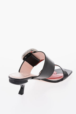 Jewel Buckle CHOC Leather Sandals 5cm