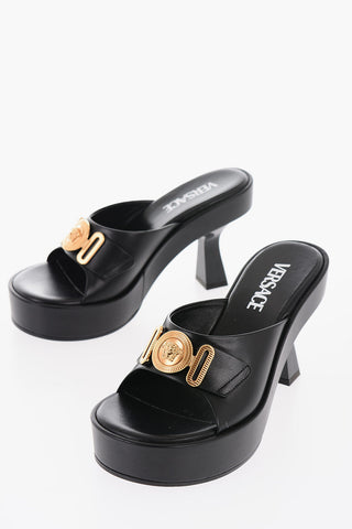 Spool Heel MEDUSA Leather Mules 10cm