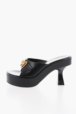 Spool Heel MEDUSA Leather Mules 10cm