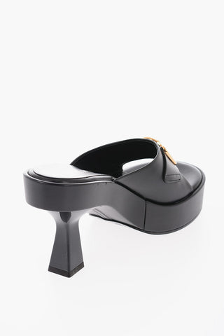 Spool Heel MEDUSA Leather Mules 10cm