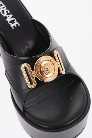 Spool Heel MEDUSA Leather Mules 10cm
