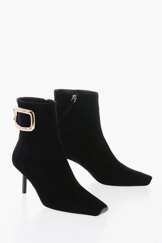 Stivaletti in Suede CHOC con Maxi Fibbia 6cm