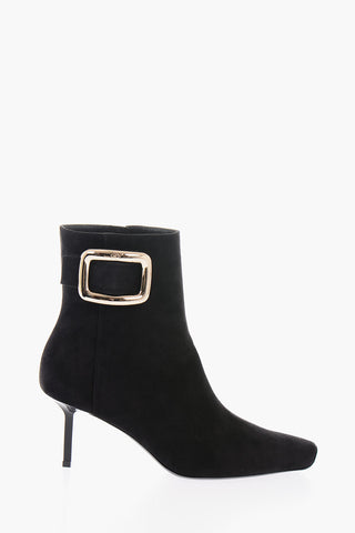 Stivaletti in Suede CHOC con Maxi Fibbia 6cm