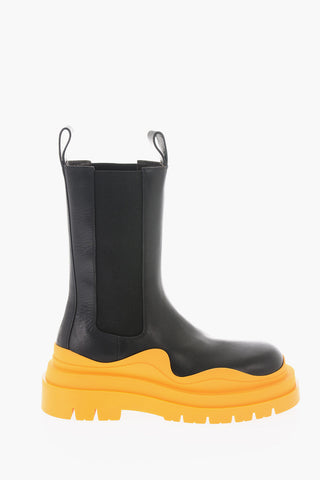 Statement Sole MILITARY Leather Chelsea Booties
