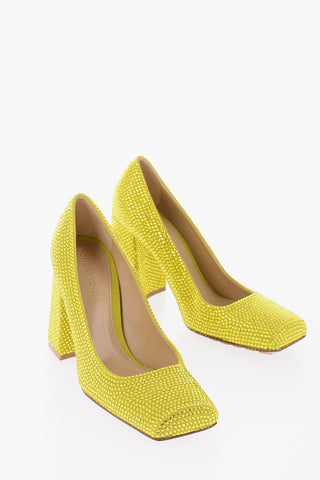 All-Over Rhinestones BALLET Suede Pumps 10cm