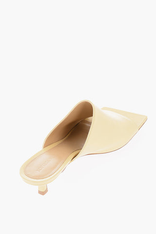 Squared Toe Leather Open Toe Mules 4cm