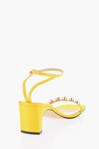 Rhinestone Satin Sandals 7cm