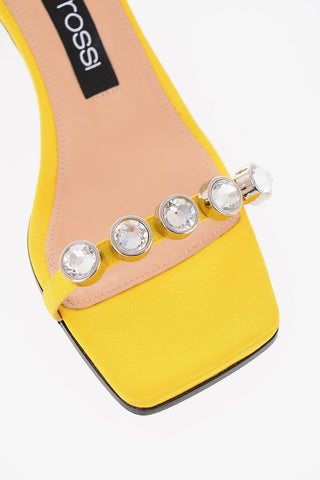 Rhinestone Satin Sandals 7cm