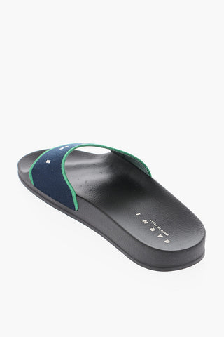 Sliders in Tessuto con Fascia Logata
