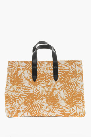 Floral-printed KENZIA Tote Bag with Leather Detailing