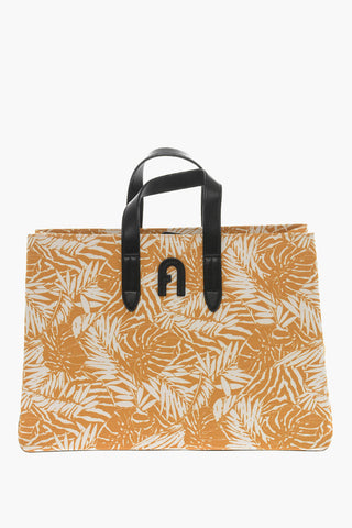 Floral-printed KENZIA Tote Bag with Leather Detailing