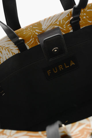 Floral-printed KENZIA Tote Bag with Leather Detailing