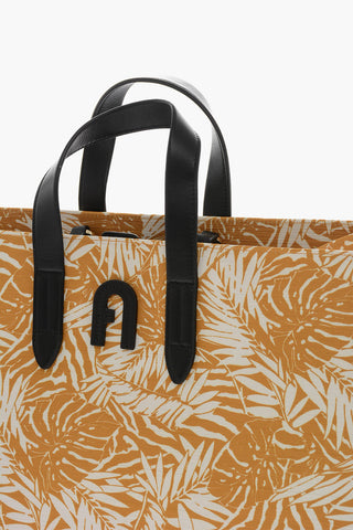 Floral-printed KENZIA Tote Bag with Leather Detailing