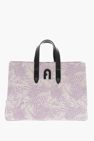 Floral-printed KENZIA Tote Bag with Leather Detailing