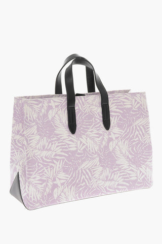 Floral-printed KENZIA Tote Bag with Leather Detailing