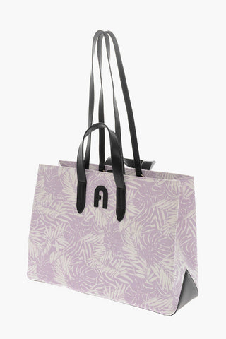 Floral-printed KENZIA Tote Bag with Leather Detailing