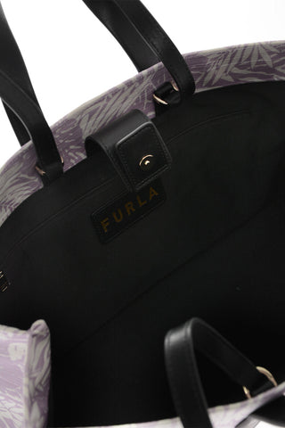 Floral-printed KENZIA Tote Bag with Leather Detailing