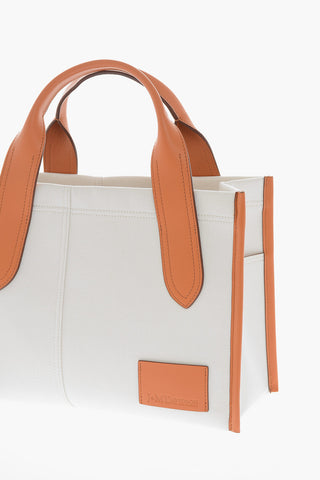 Canvas SMALL BABUSHKA Tote Bag with Leather Trimmings