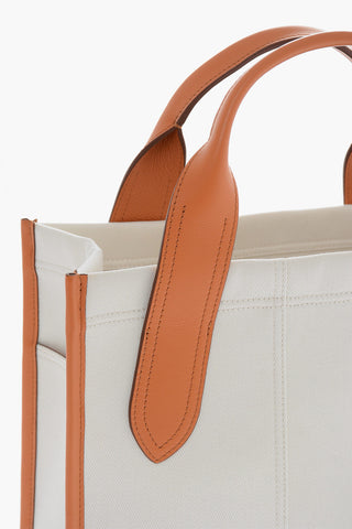 Canvas SMALL BABUSHKA Tote Bag with Leather Trimmings
