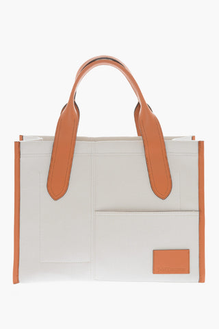 Canvas MEDIUML BABUSHKA Tote Bag with Leather Trimmings