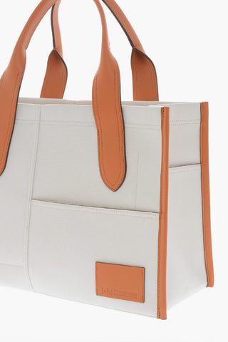 Canvas MEDIUML BABUSHKA Tote Bag with Leather Trimmings