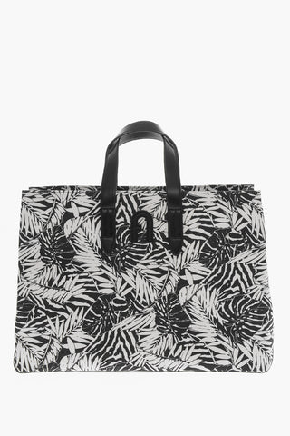 Floral-printed KENZIA Tote Bag with Leather Detailing