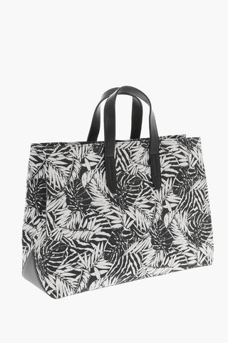 Floral-printed KENZIA Tote Bag with Leather Detailing