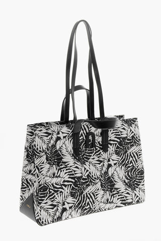 Floral-printed KENZIA Tote Bag with Leather Detailing