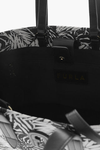 Floral-printed KENZIA Tote Bag with Leather Detailing