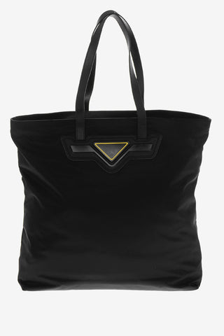 Borsa Tote in Re-nylon con Logo a Contrasto