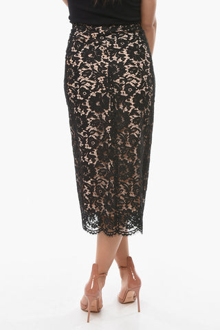 Lace Long Skirt with Petticoat and Front Vent