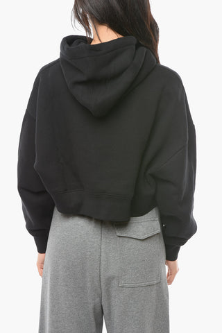 Ivory Cotton Hoodie Sweatshirt with SHARK Application