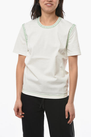 T-shirt Overlock in Jersey di Cotone