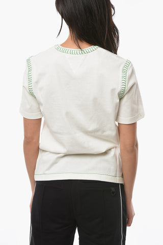 T-shirt Overlock in Jersey di Cotone