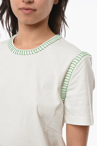 T-shirt Overlock in Jersey di Cotone