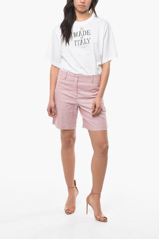 MICHAEL Linen and Viscose Shorts