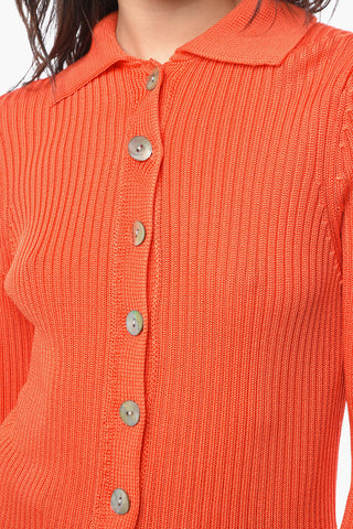 Ribbed Viscose Cardigan
