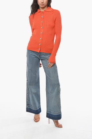 Ribbed Viscose Cardigan