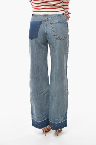 Jeans Wide Leg con Dettaglio Bottoni Laterali
