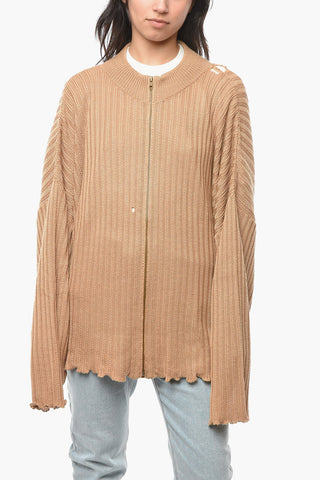 MM1 Oversized Turtleneck Pullover with Zipped Fastening