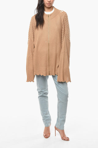 MM1 Oversized Turtleneck Pullover with Zipped Fastening