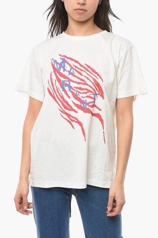 ETOILE ZAOF Crew-neck T-shirt with Multicolored Print