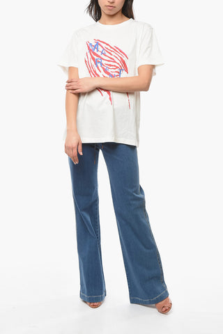 ETOILE ZAOF Crew-neck T-shirt with Multicolored Print