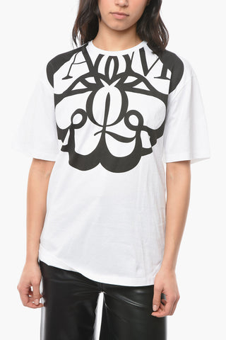 Crew-neck T-shirt with Contrasting Logo Print