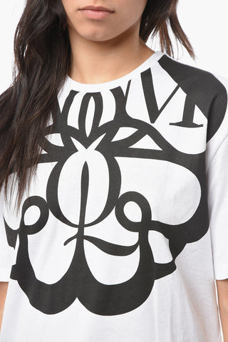 Crew-neck T-shirt with Contrasting Logo Print