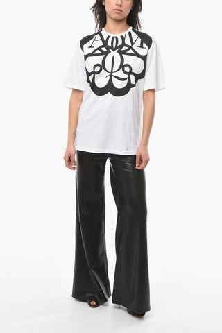 Crew-neck T-shirt with Contrasting Logo Print