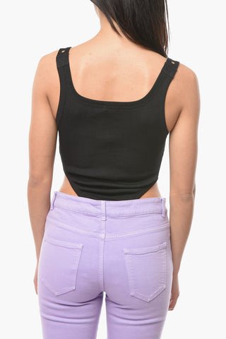 JEANS COUTURE Ribbed Body with Gold-tone Buckle Closure