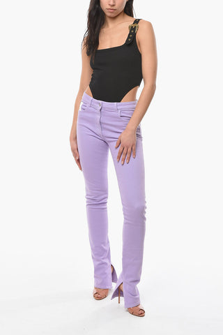 JEANS COUTURE Ribbed Body with Gold-tone Buckle Closure