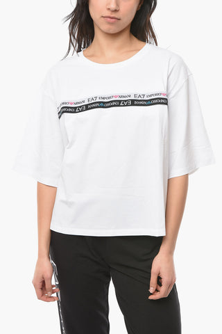 EMPORIO Crew-neck T-shirt with Contrasting Logoed Band